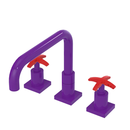 Rubinet Widespread Kitchen Set with Genesis Spout Purple Haze