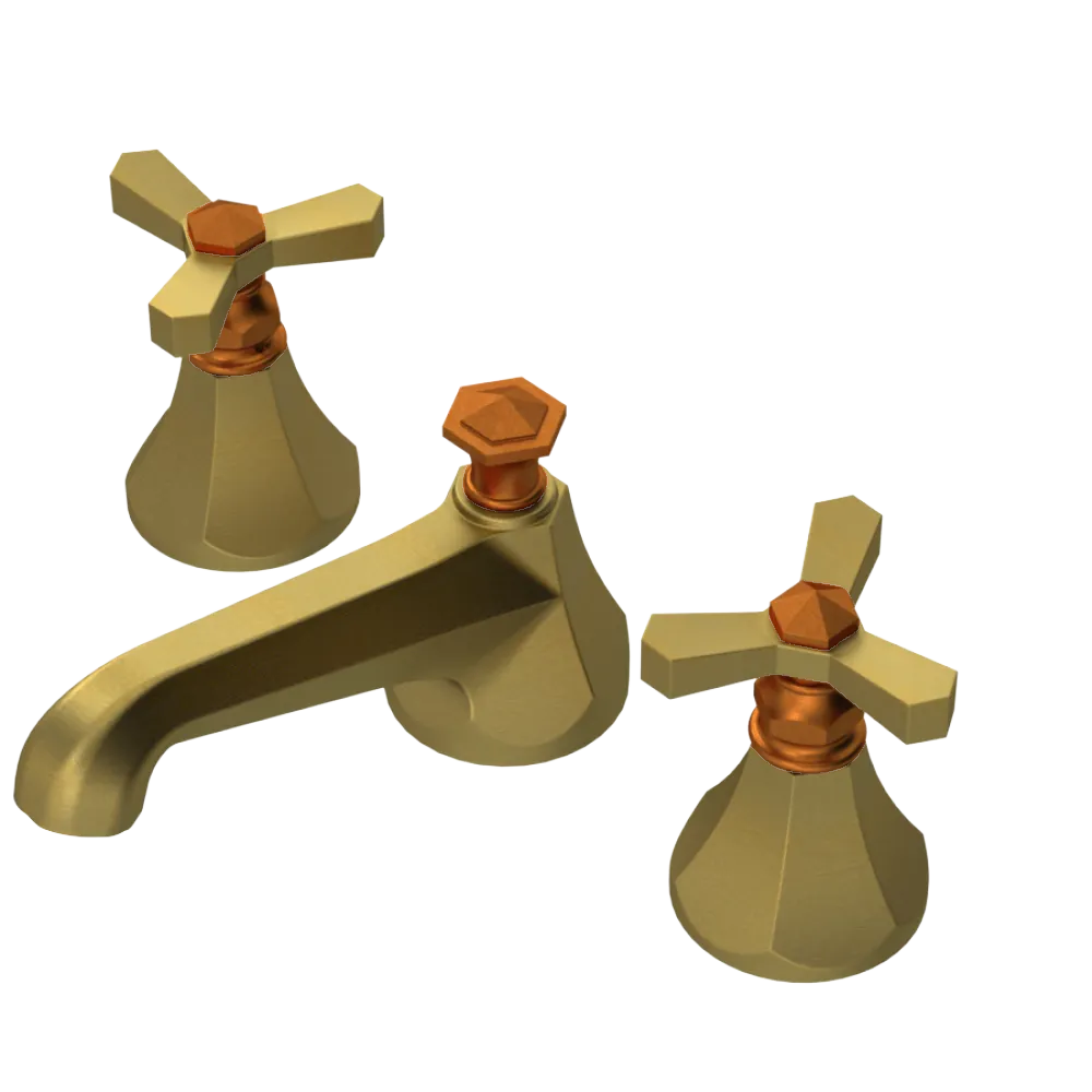 Rubinet Widespread Lav. Set. (less drain) Antique Brass Matt