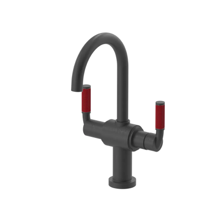 Rubinet Single Hole Dual Handle Lav. Set. (less drain) Matt Black