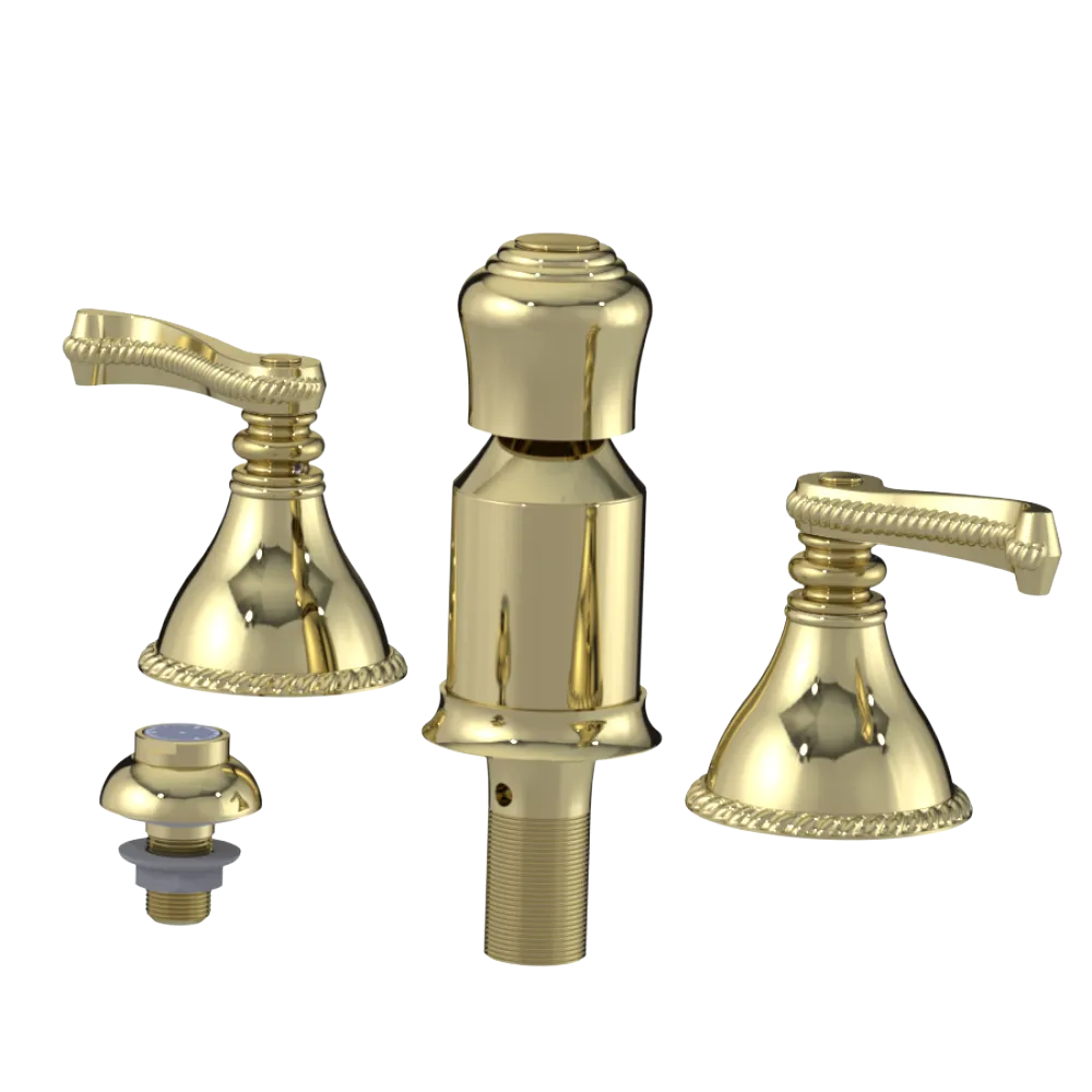 Rubinet Bidet Fitting with Spray, Diverter, and Vacum Breaker (Less Drain) Gold