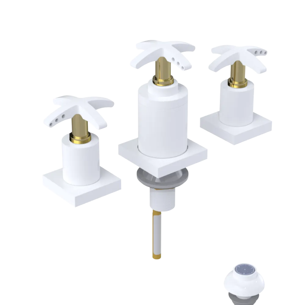 Rubinet Bidet Fitting with Spray, Diverter, and Vacuum Breaker (less drain) White