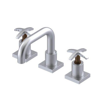 Rubinet Widespread Lav. Set. with Genesis spout (less drain) Satin Chrome