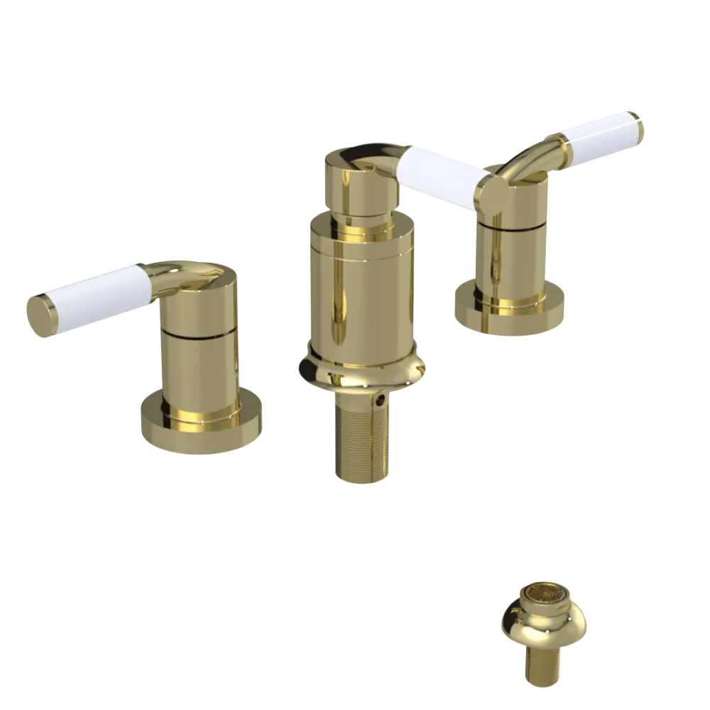 Rubinet Bidet Fitting with Spray, Diverter, and Vacuum Breaker (less drain) Gold