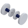Rubinet Shower Door Knob (set) White