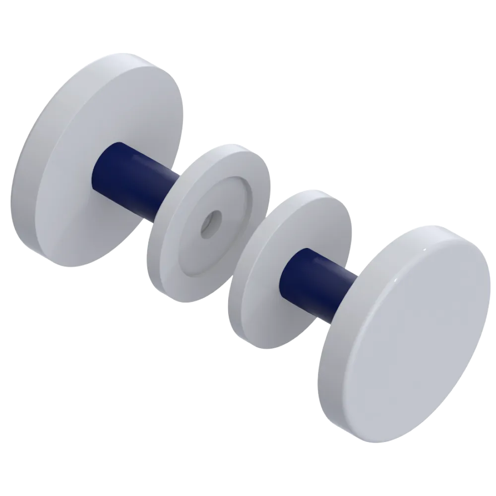 Rubinet Shower Door Knob (set) White