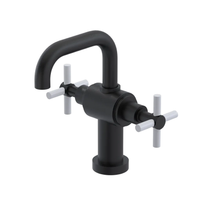 Rubinet Single Hole Dual Handle Lav. Set. (less drain) Matt Black