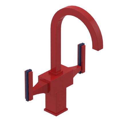 Rubinet Single Hole Dual Handle Lav. Set. (less drain) Red