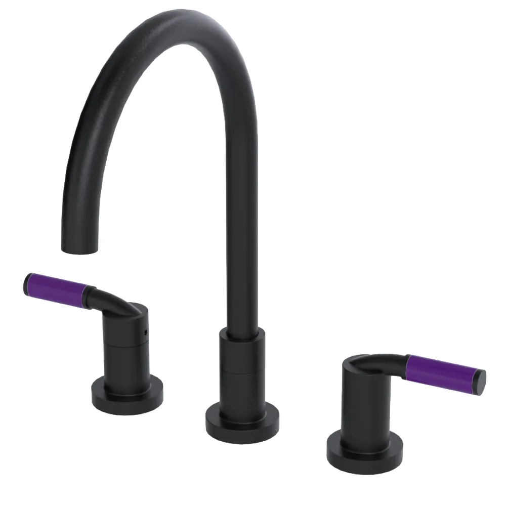 Rubinet Widespread Kitchen Set Matt Black