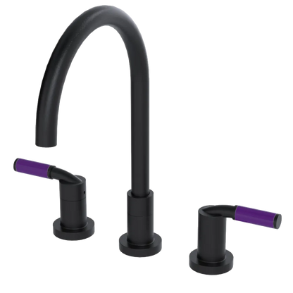 Rubinet Widespread Kitchen Set Matt Black