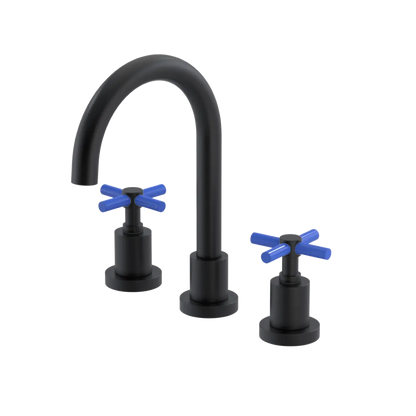 Rubinet Widespread Lav. Set. (less drain) Matt Black