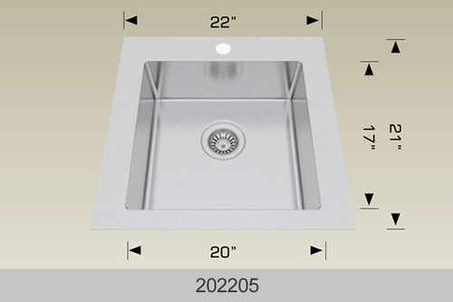 Bosco 202205 Stainless Steel Drop-In Sink