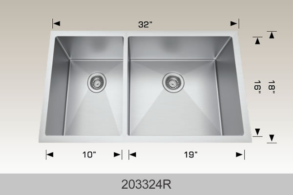 Bosco 203324R 32" Stainless Steel Undermount Kitchen Sink