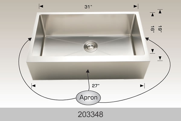 Bosco 203348 31" Stainless Steel Apron-Front Kitchen Sink