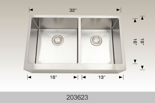 Bosco 203623 32" Stainless Steel Apron-Front (Farmhouse) Kitchen Sink