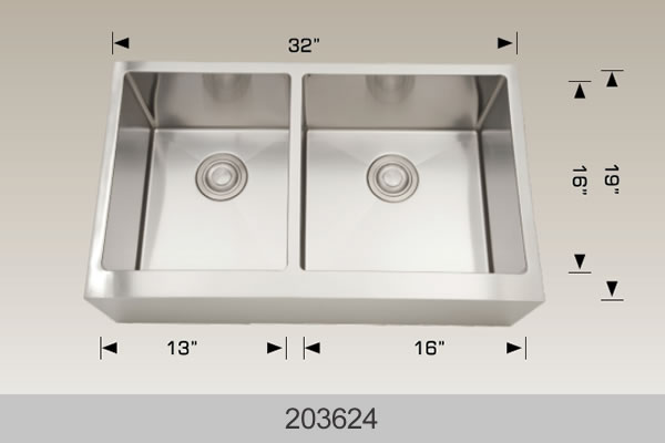Bosco 203624 32" Stainless Steel Apron-Front (Farmhouse) Kitchen Sink
