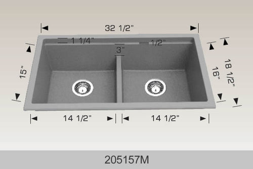 Bosco 205157M 32" Granite Composite Kitchen Sink