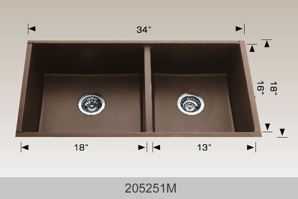 Bosco Granite Series Undermount Kitchen Sink 34 x 18 Coffee