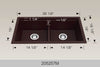 Bosco Granite Series Undermount Kitchen Sink 32 1/2 x 18 1/2 Coffee