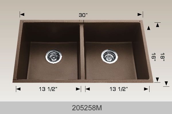 Bosco Granite Series Undermount Kitchen Sink 30 x 18 Coffee