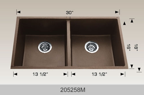 Bosco Granite Series Undermount Kitchen Sink 30 x 18 Coffee