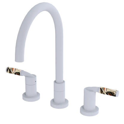 Rubinet Widespread Kitchen Set Matt White