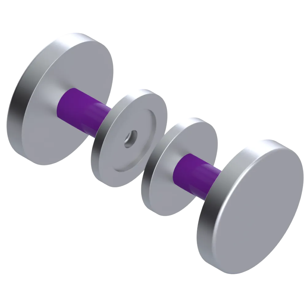 Rubinet Shower Door Knob (set) Satin Chrome