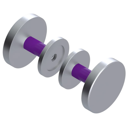 Rubinet Shower Door Knob (set) Satin Chrome