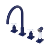 Rubinet Widespread Kitchen Set with Hand Spray Midnight Blue