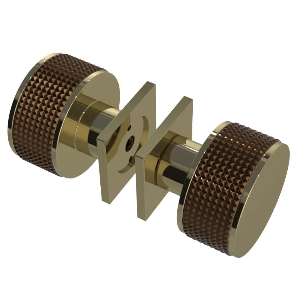 Rubinet Shower Door Knob (set) Natural Brass