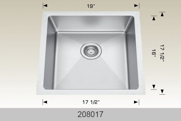 Bosco Builder Series Radius Corner UnderMount Sink 19 x 17.5