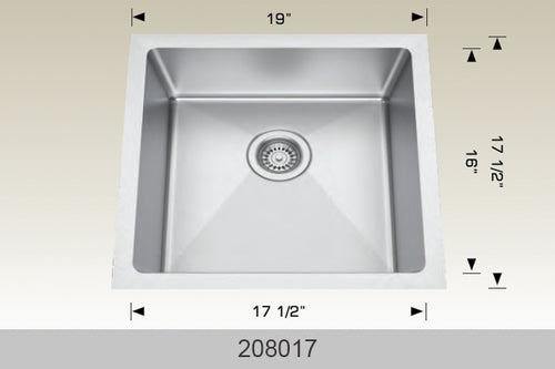 Bosco Builder Series Radius Corner UnderMount Sink 19 x 17.5