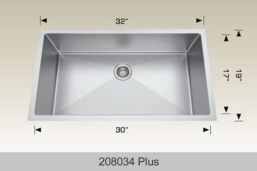 Bosco Standard Plus Series Kitchen Sink 30 x 19