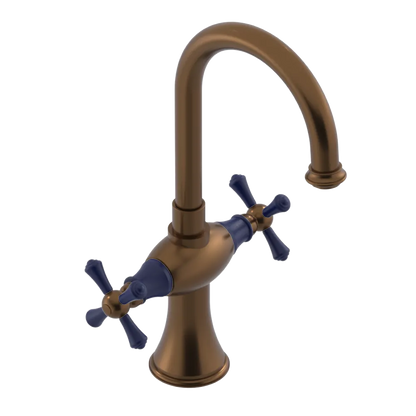 Rubinet Single Hole Dual Handle Lav. Set. (less drain) Tuscan Brass