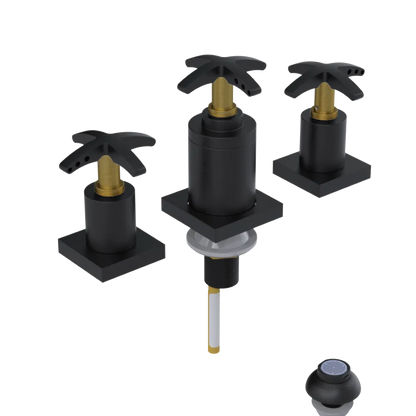 Rubinet Bidet Fitting with Spray, Diverter, and Vacuum Breaker (less drain) Matt Black