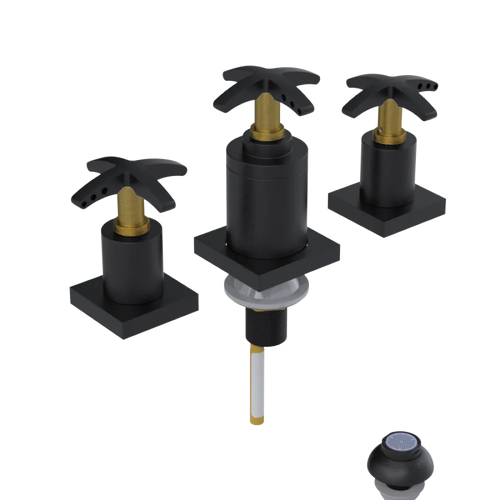 Rubinet Bidet Fitting with Spray, Diverter, and Vacuum Breaker (less drain) Matt Black