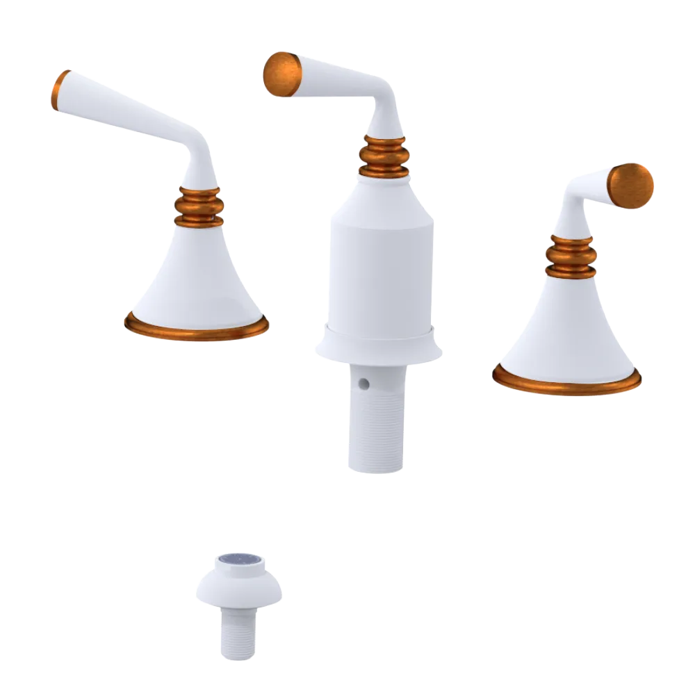 Rubinet Bidet Fitting with Spray, Diverter, and Vacum Breaker (Less Drain) Matt White