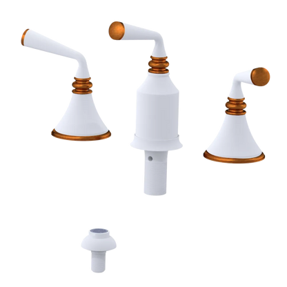 Rubinet Bidet Fitting with Spray, Diverter, and Vacum Breaker (Less Drain) Matt White