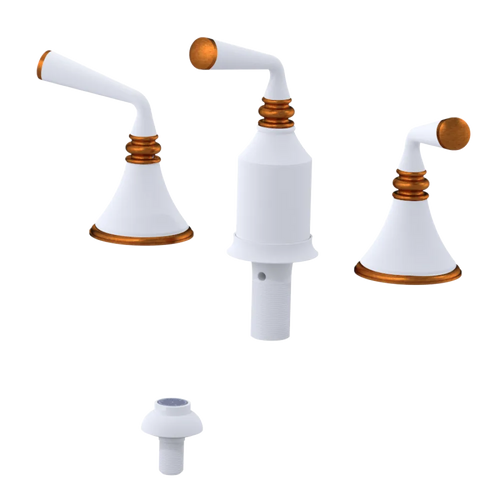 Rubinet Bidet Fitting with Spray, Diverter, and Vacum Breaker (Less Drain) Matt White