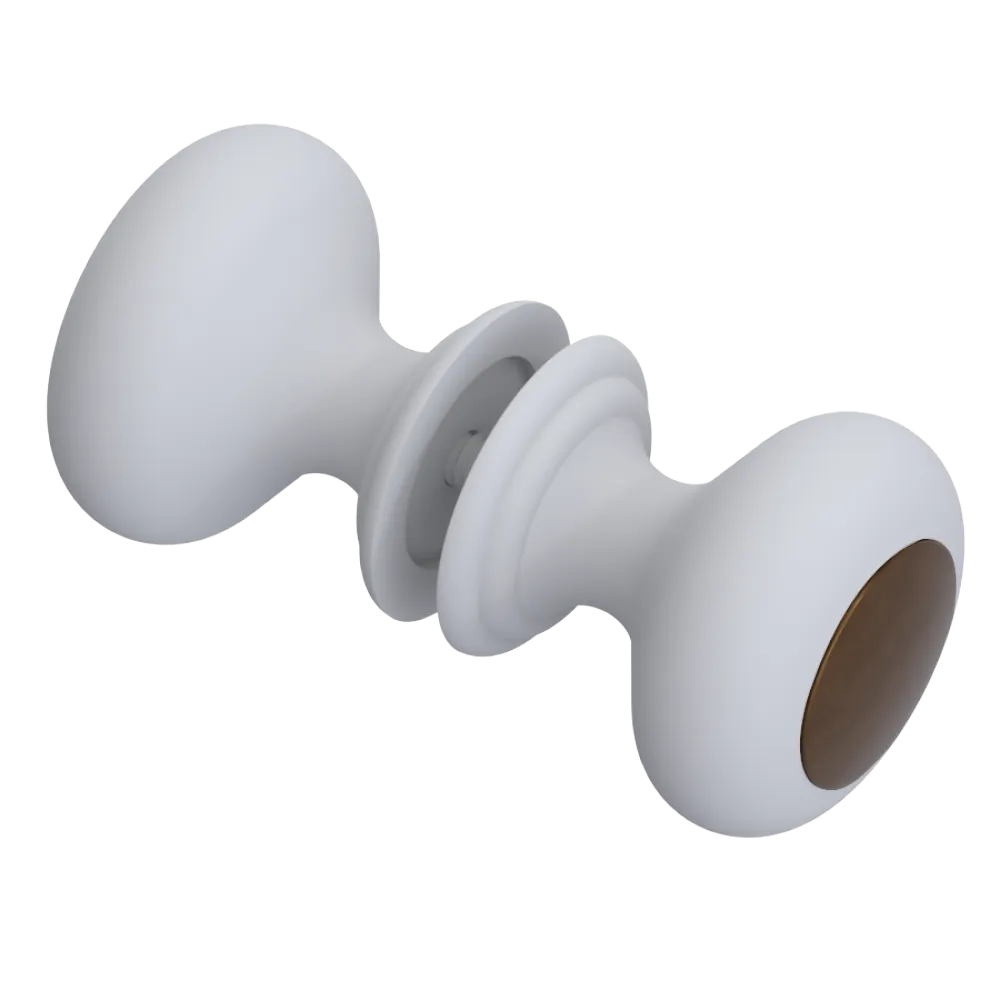 Rubinet Shower Door Knob (set) Matt White