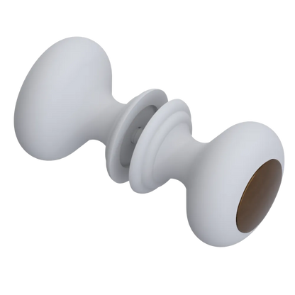 Rubinet Shower Door Knob (set) Matt White