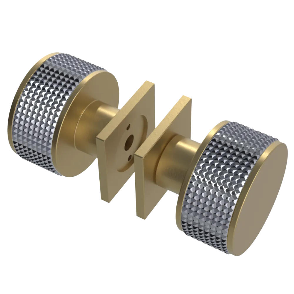 Rubinet Shower Door Knob (set) Satin Brass