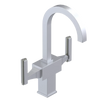 Rubinet Single Hole Dual Handle Lav. Set. (less drain) Satin Chrome