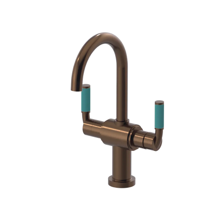 Rubinet Single Hole Dual Handle Lav. Set. (less drain) Tuscan Brass