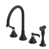 Rubinet Widespread Kitchen Set with Hand Spray Matt Black