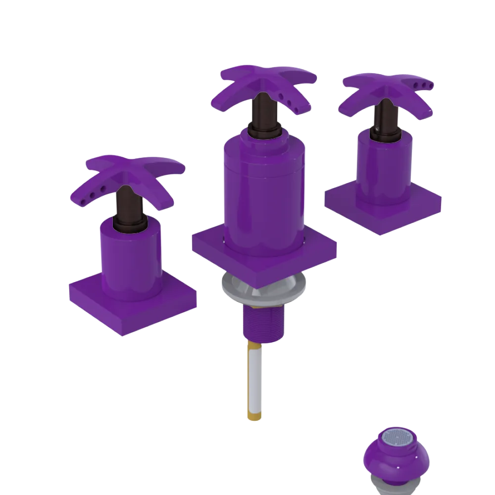 Rubinet Bidet Fitting with Spray, Diverter, and Vacuum Breaker (less drain) Purple Haze