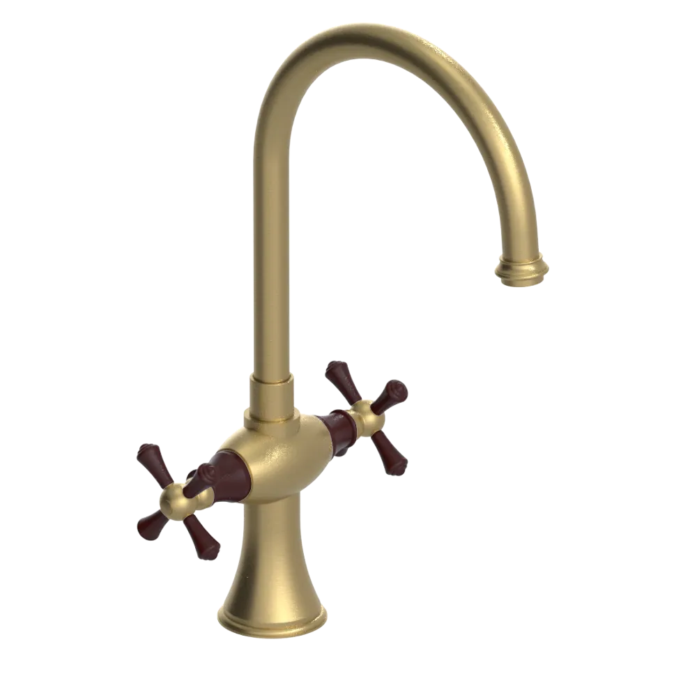 Rubinet Two Handle Single Hole Kitchen Set Satin Brass