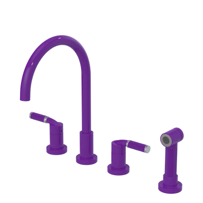 Rubinet Widespread Kitchen Set with Hand Spray Purple Haze