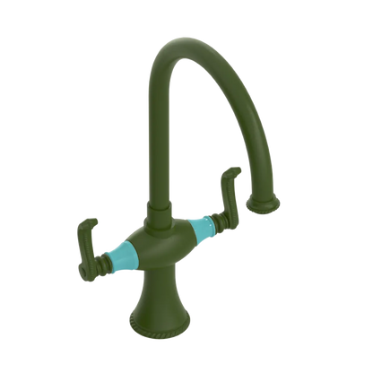 Rubinet Two Handle Single Hole Kitchen Set Green Envy