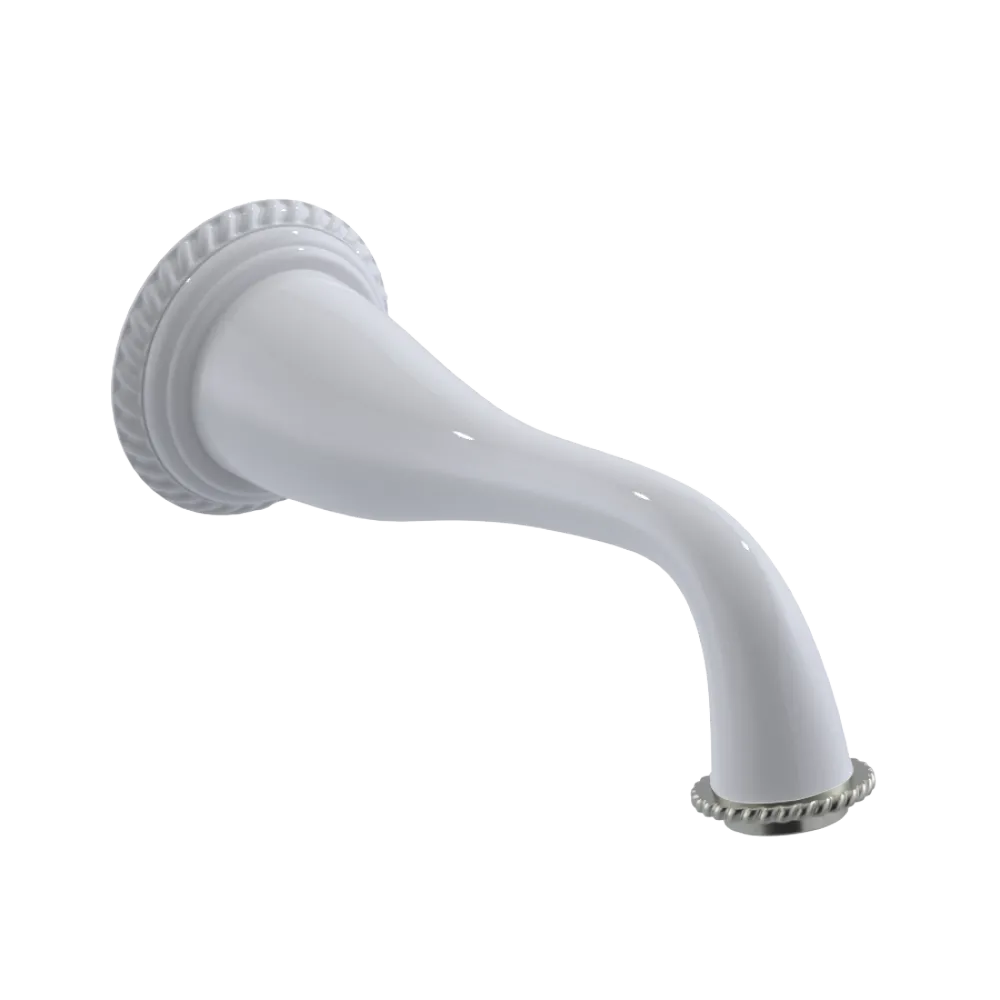 Rubinet Tub Filler Spout Wall Mount White