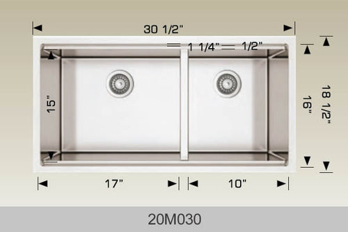 Bosco Super Series Plus Multi Level Kitchen Sink 30 1/2 x 18 1/2
